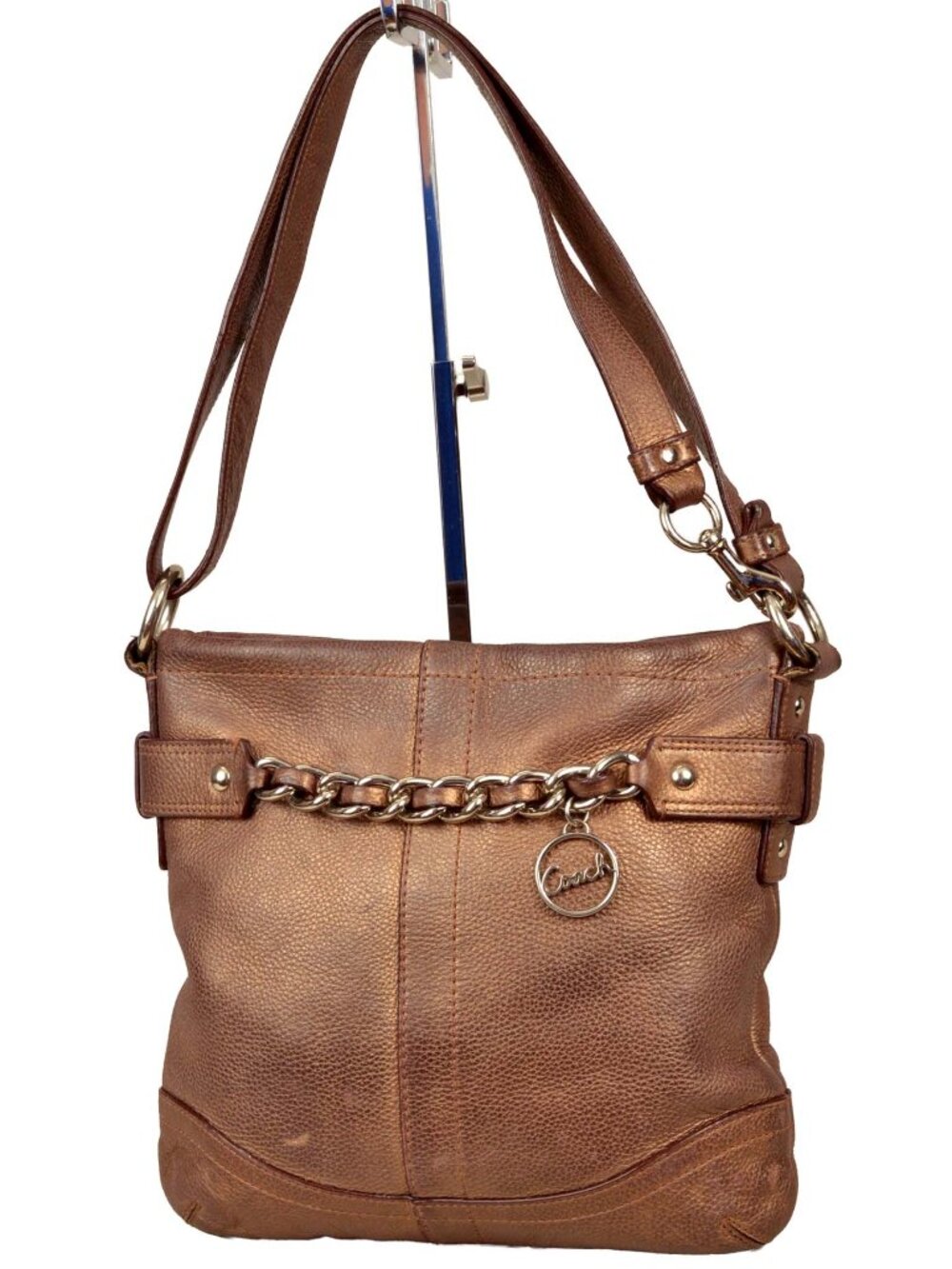 Coach Leather Chain Duffle Bag F19722 WELL-LOVED